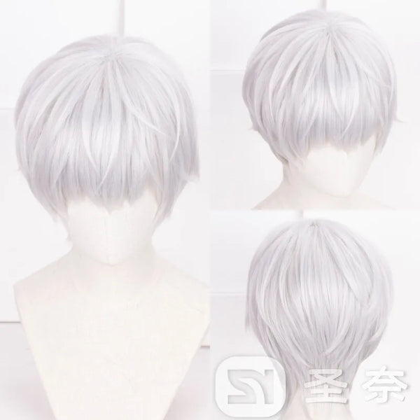 Light and Night Carnival Cosplay Sariel Costume Wig Short Light  Heat Resistant Synthetic Halloween Party Wigs + Wig Cap