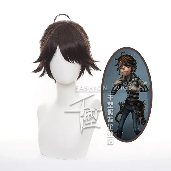 Mobile Game Fifth Personality Prisoner Brown Ponytail Cosplay Game Wig Anime Fluffy Short Cosplay Hair Wig