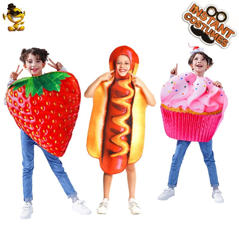 Hot Dog Costumes For Kids Cosplay Child Halloween Role Play Ice Cream