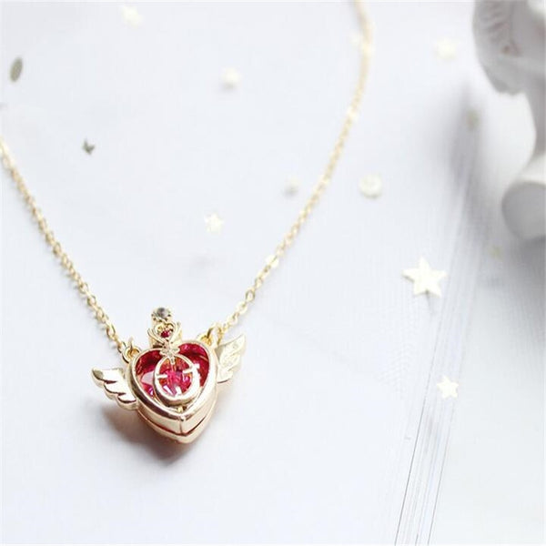 Anime Sailor COS Moon Loving Wand Crystal cosplay Pendant Necklace Girl accessories Cute props A776