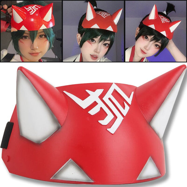 Game Kiriko Cosplay Mask Elastic Band Helmet Resin Forehead Headgear Halloween Kiriko Cosplay Prop Accessories Girl Gifts
