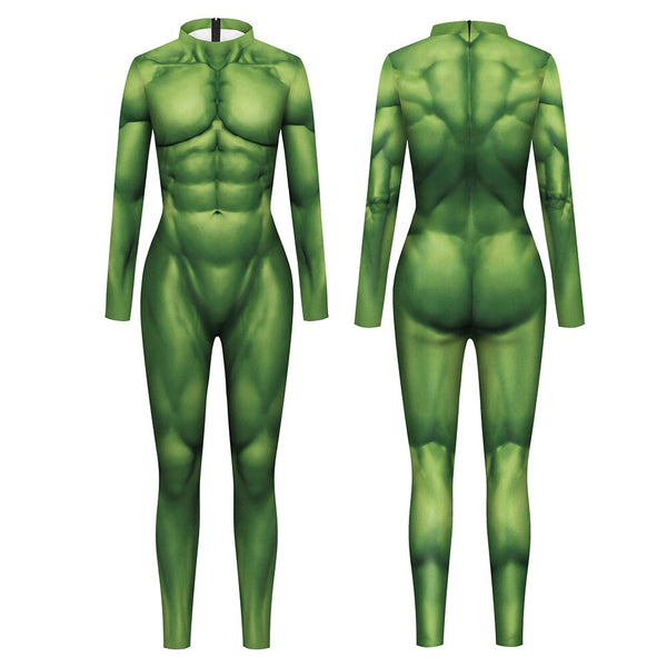 Superhero Bruce Banner-Hulks Sexy Cosplay Costume Men Women Unisex Jumpsuits Halloween Party Tights Zentai Bodysuit Suit