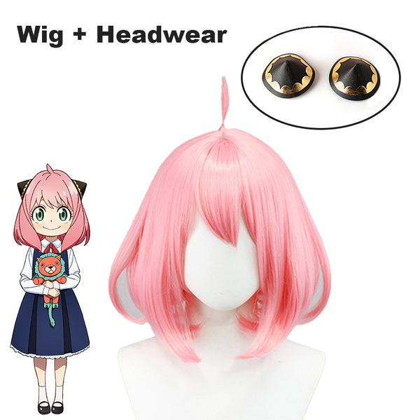SPY FAMILY Anya Forger Cosplay Pink Wig Hairpin Hair Pin Loid Forger daughter Kids adults girls Carnival Role Play Props