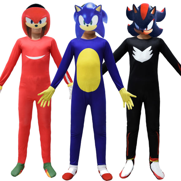 Kids Game IHedgehog Cosplay Costumes Jumpsuits with Mask Gloves for Children's Birthday Suits Halloween Carnival Party Dress Up