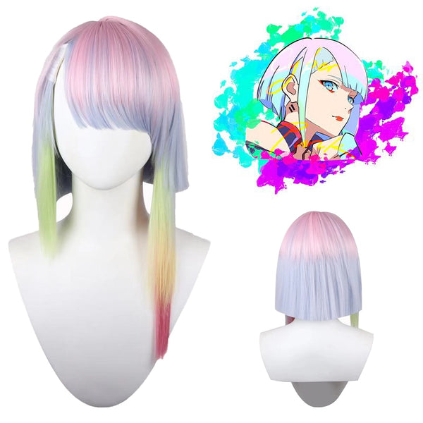 Anime Lucy Edgerunners Cosplay Wig Cyberpunk Edgerunners Cosplay Heat Resistant Synthetic Short Hair Halloween Wig Girl