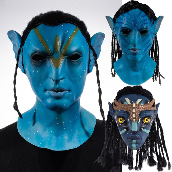 2Avatar2 Mask Na&#39;vi Neytiri Cosplay The Way of Water Latex Helmet Unisex Adult Halloween Party Costumes Props