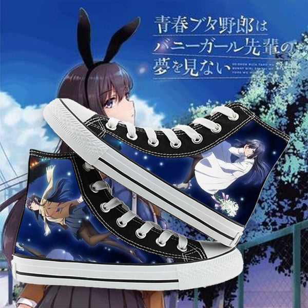 Anime Seishun Buta Yarou Series Sakurajima Mai Plimsolls Canvas Shoes Cosplay Student Sneakers Spring Daily Graffiti Sport Shoes