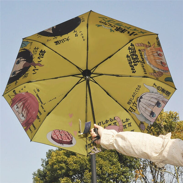 1pcs Anime Cartoon Kobayashi-san Chi no Maid Dragon on Printed Umbrella Sun Rain Sunshade Umbrella Cosplay Prop Decor Boy Girl