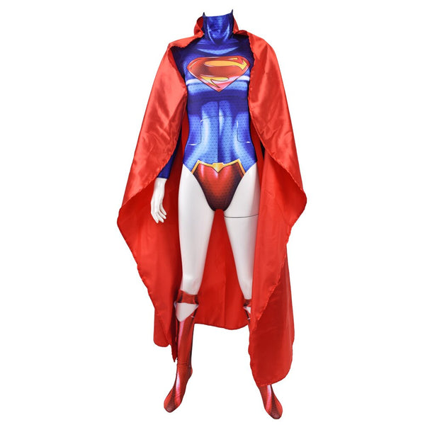 Supergirl Cosplay Costume Supergirl Leotards Zentai Suit Anime Girls Woman Superhero Halloween Bodysuit Adults Kids