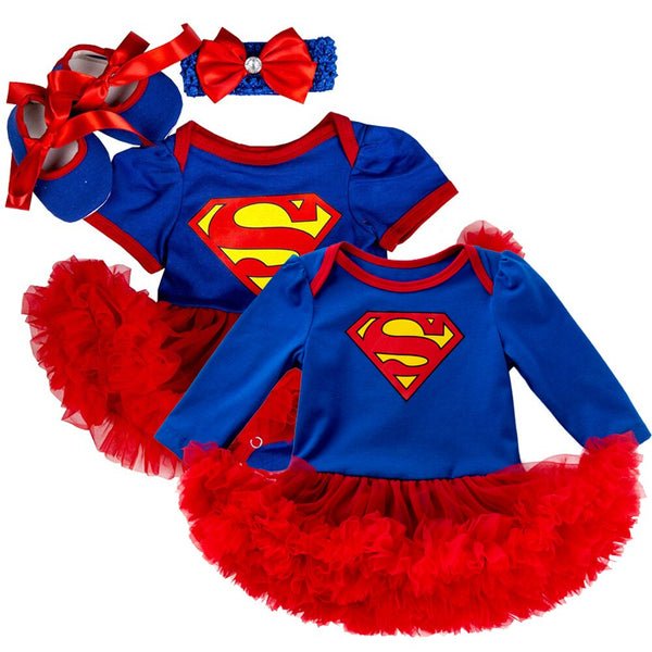 0-2Y 3pcs Girl Baby Summer Suit Novelty Costume Newborn Clothing Sets Bebe Dress Toddler Clothes Party Cosplay Gift 3 6 9 12 18M