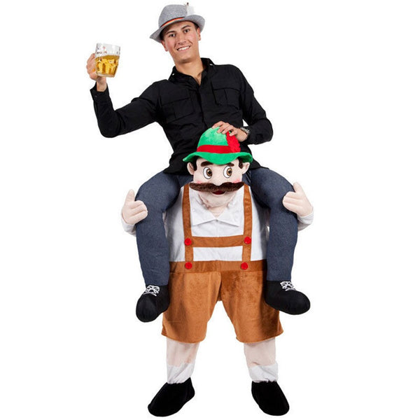 Christmas Cosplay Ride on Me Attached False Human Legs Adult Oktoberfest Mascot Disfraz Costume Walking Man Fancy Dress Up