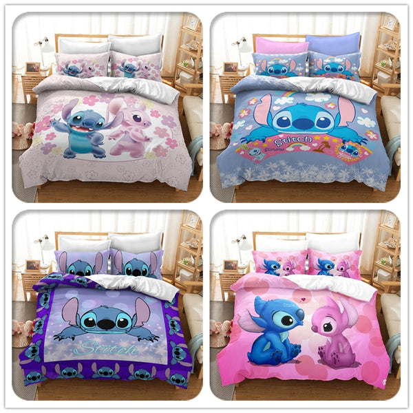 Stitch 3d Pattern Duvet Cover Set Pillowcase Bedding Set Single Double Twin Full Queen King Size for Bedroom Decor