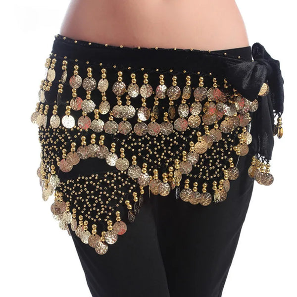 Cheap Dancewear Women Practice Clothing Triangle Hip Scarf Colorful Rhinestone Adjustable Fit 300 Gold Coins Belly Dance