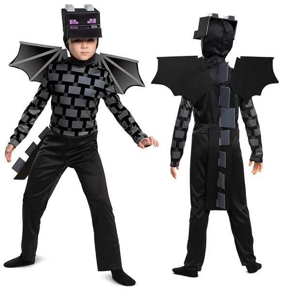 Children's Cool 3D Bodysuit Game Diamond Armor Theme Role Playing Role Playing Classical Dragon Bodysuit Children's Winged Hat
