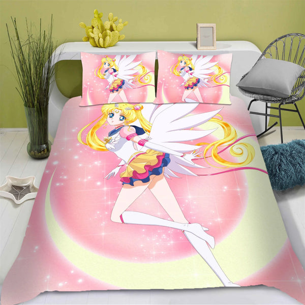 Sailor Beautiful Girl Moon Duvet Cover King Size Cute Teenager Bedding Cartoon Quilt Children Room Decor Home Anime For Gift Kid