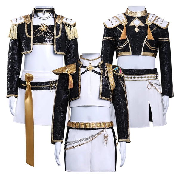 Anime Zoeyy Rumii Miraa Black Stage Cosplay Costume Jacket Shorts Skirt Halloween Christmas Convention