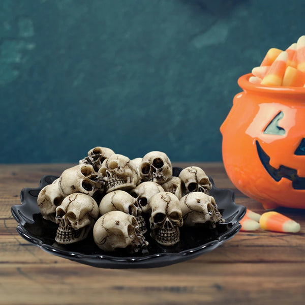 20Pcs Gothic Skull Sculptures Collectable Halloween Decorative Skeleton Model Creative Festival Theme Party Haunted House Decor