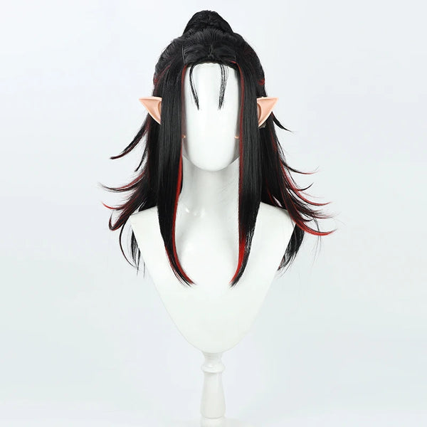 New VTuberer Voxox Akumama Luxiem Cosplay Wig with Ears Heat Resistant Synthetic Hair Halloween Role Play Party Headwear Carnival