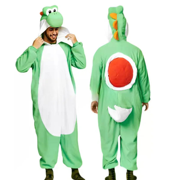 Bros Yoshi MarioO One Piece Pajamas Anime Men Halloween Cosplay Jumpsuit Costume Cartoon Carnival Party Role Play Props