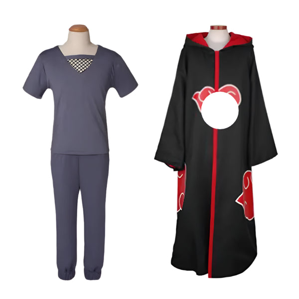 Anime Uchihaha Cosplay Costume Top Pants Underwear Cloak Cape Full Set Outfit Role-playing Halloween Party Suits