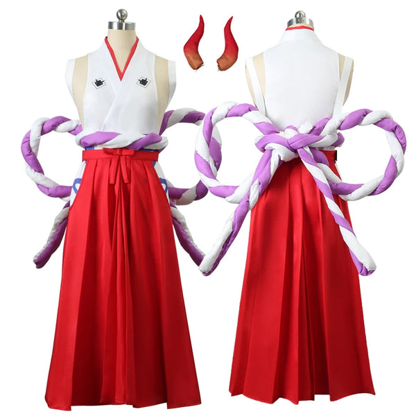 Anime Yamatoto kimono Nicoco Robinin Vest and Pants Set Cosplay Costume with Waist Rope and Headdress Uniform Women Carnival Party Suit