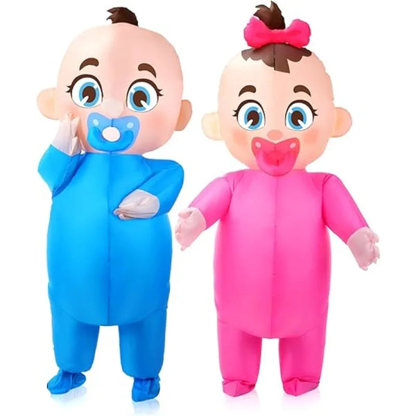 2 large inflatable baby costumes gender reveal boys and girls inflatable suits gender reveal party Halloween cosplay supplies