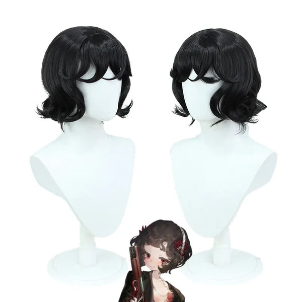 Game Reverse:1999 Schneider Cosplay Wig Adult Women Men Curly Black Bobo Halloween Christmas Party COS Hairpieces Hairnet