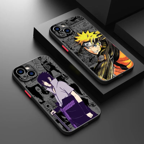 Art N-Naruto Cartoon Phone Case For iPhone 15 14 13 12 11 Pro Max mini XS Max XR X 8 Plus SE Frosted Translucent Cover