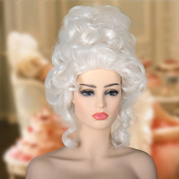Marieie Wig Antoinettete Princess Wigs Medium Curly Heat Resistant Synthetic Hair Cosplay Wig + Wig Cap