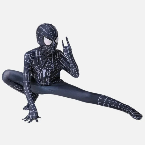 Halloween Boy 3D Black Spiderman Mask Costume Spandex Costume Superhero Luxury Bodysuit  Holiday Gift