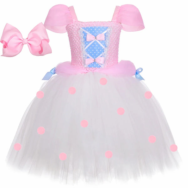 Toy Bo oh Peeps Costume for Girls Birthday Party Dresses Tutu Princess Dress Shepherdessess Cosplay Halloween Costume for Kids Clothes