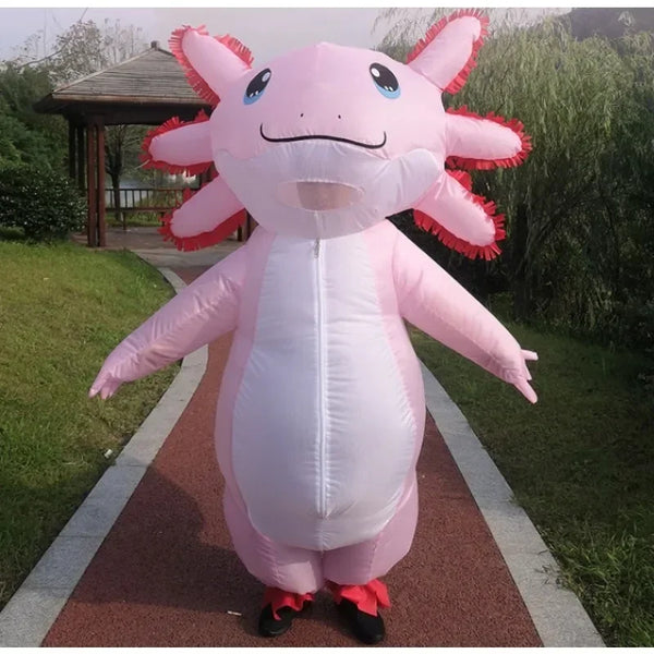 Adult Pink Full Body Dinosaur Inflatable Anime Cosplay Costume