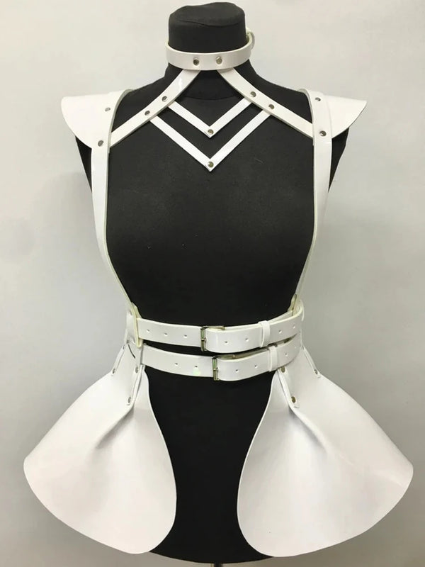 Music Festival Holographic Colored Suspender Dress Prom Accessories Belt Cosplay Cyberpunk Costume Shiny Carnival Party Skirt