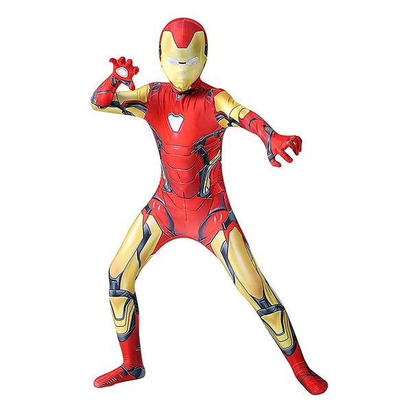 Adult Iron Man Costume Bodysuit Spandex Halloween Cosplay Jumpsuit Zentai Suits 3D Style Dress Up