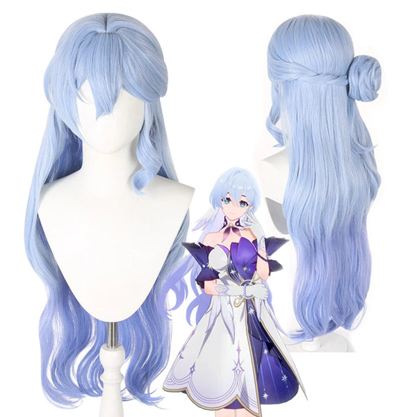 Honkai Star Rail Robin Cosplay Wig 96cm Long Blue Hair Singer Sunday Halloween Party for Women Girl