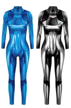 Black Samus Aran Metroid Zero Suit Cosplay Costume Lycra Spandex 3D Print Game Zentai Catsuit Samus Bodysuit