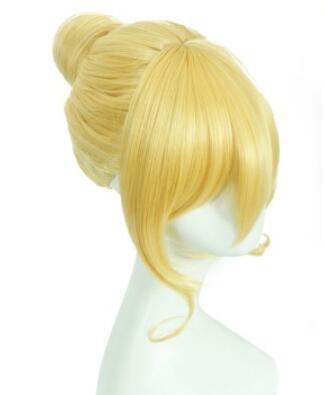 Lovelive Eli Ayase Ellie 14" Golden /Orange Short Synthetic Hairstyles High temperature Cosplay Full Wigs with Bun