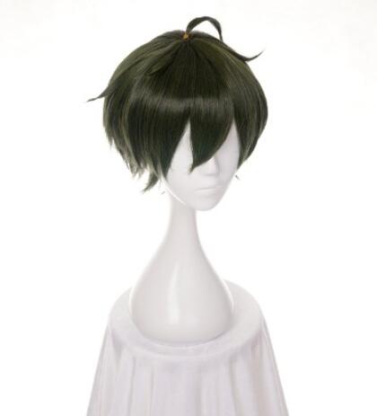 12" THE ANIMATION Gothic Men Short Green Synthetic Hair Cosplay Wig Heat Resistance Party Wigs