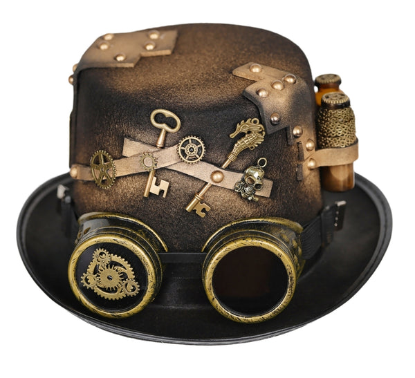 Steampunk hat cosplay dance party Victorian medicine bottle goggles