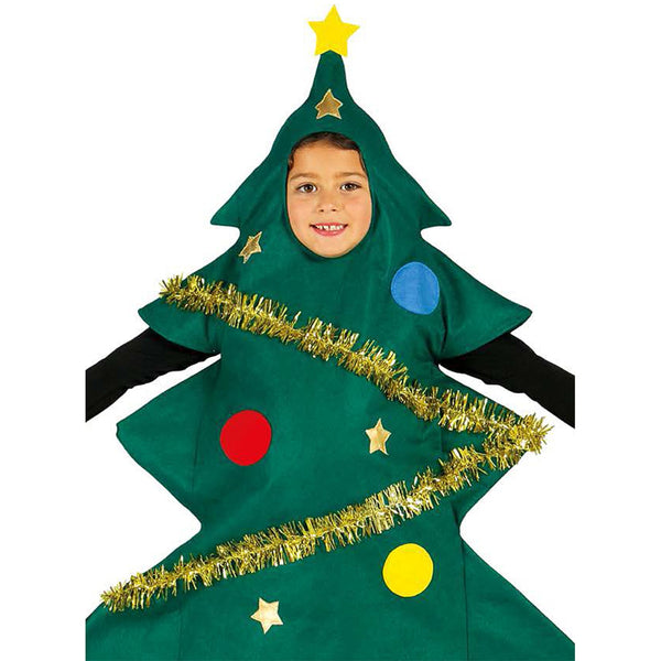 Parent-Children Cosplay Costume, Cute Christmas Tree Shaped Short Sleeve Dress for Adults, Kids, Green