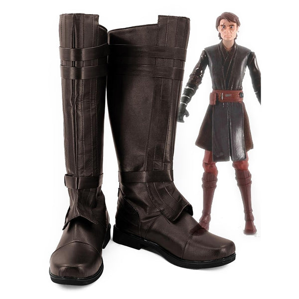 Star Cosplay Anakin Skywalker Shoes Boot Adult Men For Halloween Party Christmas Gift for Boy Girl