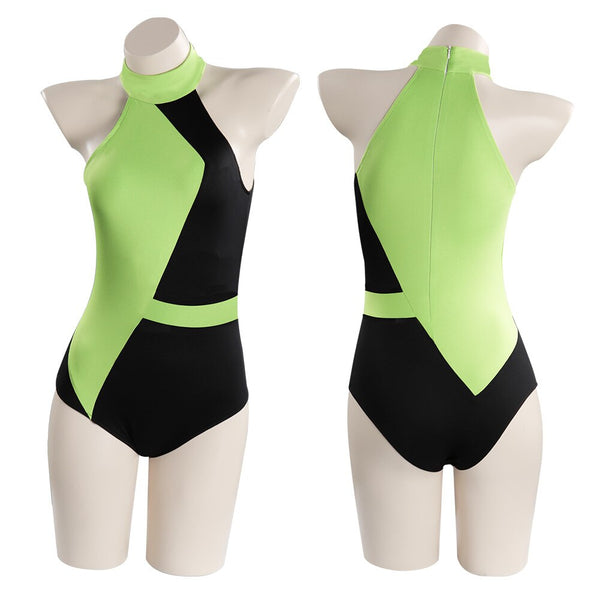 Kim Possible Shego Cosplay Costume Adult Swimwear Outfits Halloween Carnival Suit For Girls
