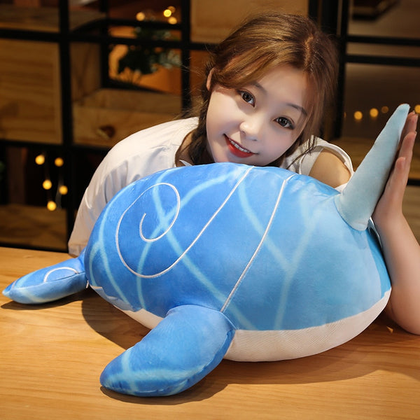 70/50cm Game Genshin Impact Plushie Plush Toy Kawaii Cartoon Tartaglia Blue Childe Whale Mascot Cosplay Props Sofa Pillow Gift