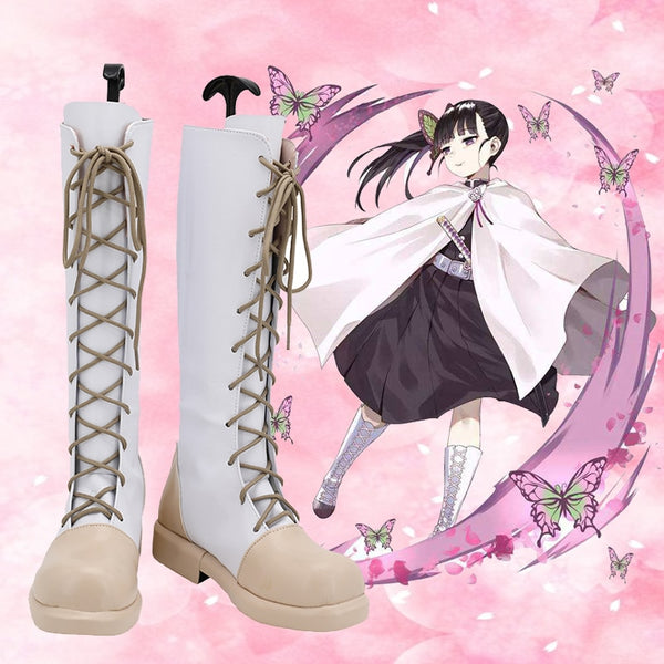 Demons S Slayerer Tsuyuriri Kanaoao Cosplay Boots High Heel PU Leather Shoes Halloween Cosplay Prop Custom Made