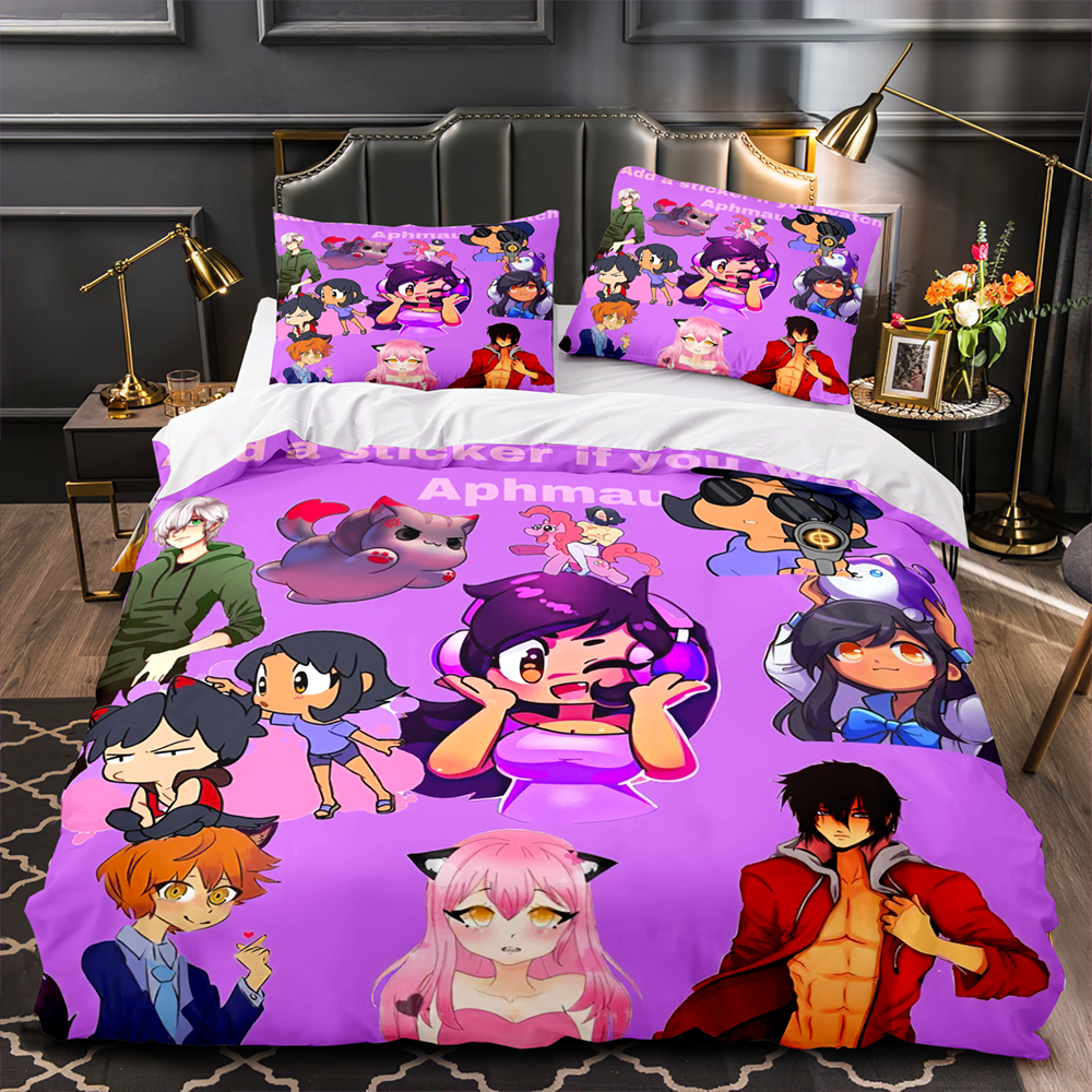 APHMAU Bedding Set Single Twin Full Queen King Size Kawaii Aphmau Bed