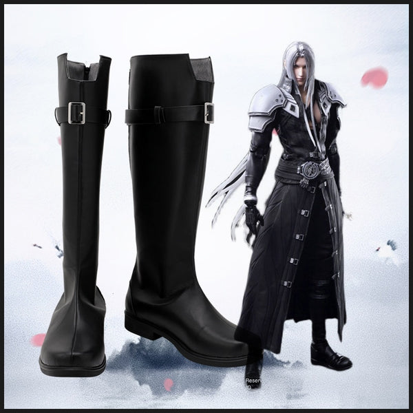 FF VII Sephiroth Cosplay Shoes Boots Halloween Cosplay Prop For Girls