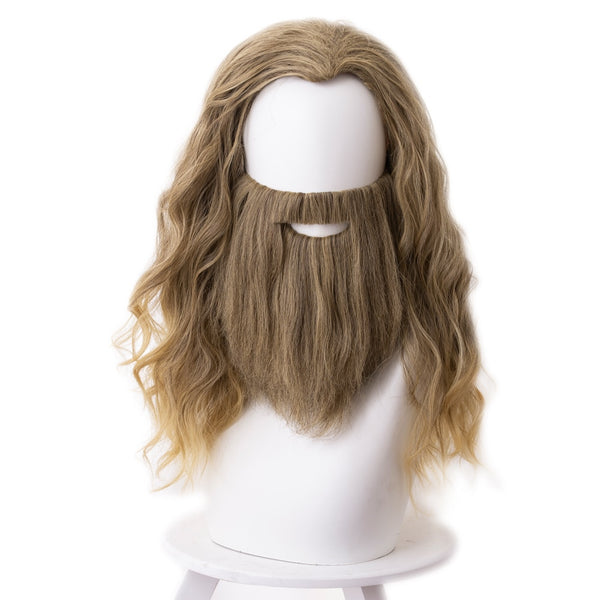 Cosplay Wig Fat IThor 45cm Blonde Curly Heat Resistant Synthetic Hair Wig + Wig Cap