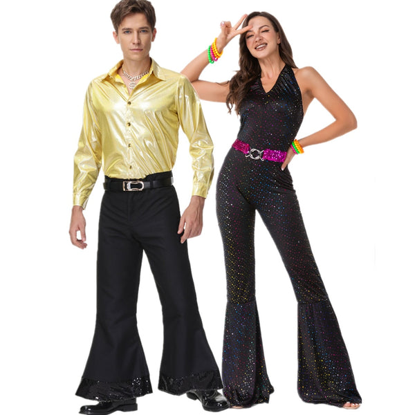 Couples Vintage Hippie Cosplay Costume Suit Halloween Purim Party 60s 70s Rock Disco Role Play Retro Hippie Costumes Outfits