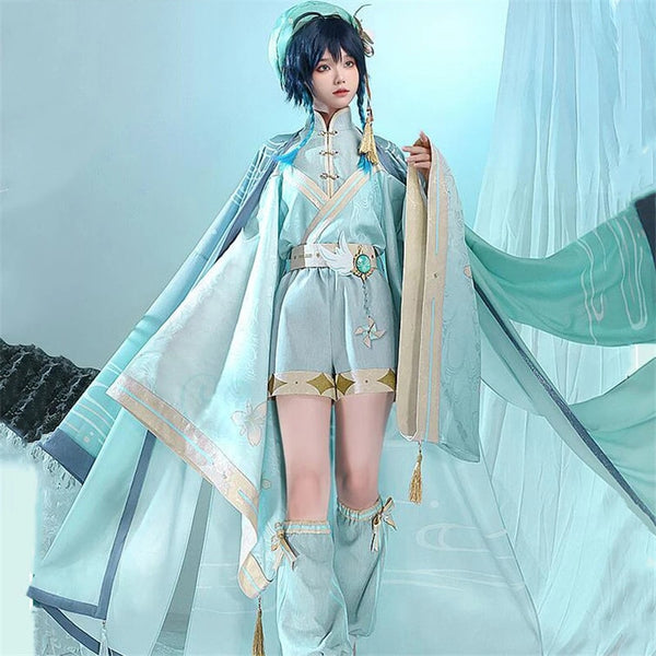 Game Genshin Impact Venti Cosplay Costume Chinese Style Series Sweet Cute Uniforms Activity Party Role Play Clothing Halloween