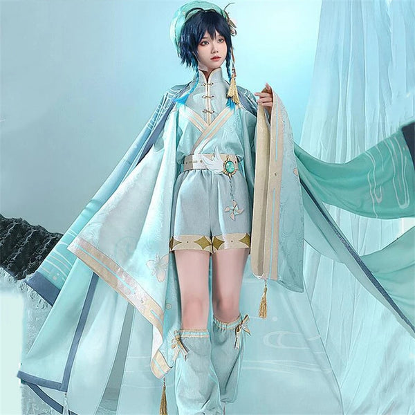 Game Genshinin and Impact Ventiti Cosplay Costume Chinese Style Series Sweet Cute Uniforms Activity Party Role Play Clothing Halloween